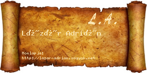 Lázár Adrián névjegykártya