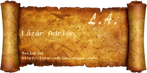 Lázár Adrián névjegykártya
